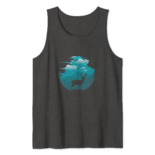 Reindeer Nature landscape Tank Tops