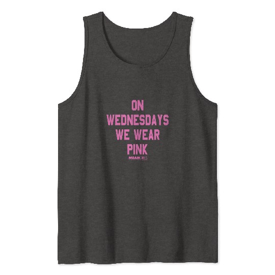 Mean Girls Pink On Wednesday Square Text Tank Tops