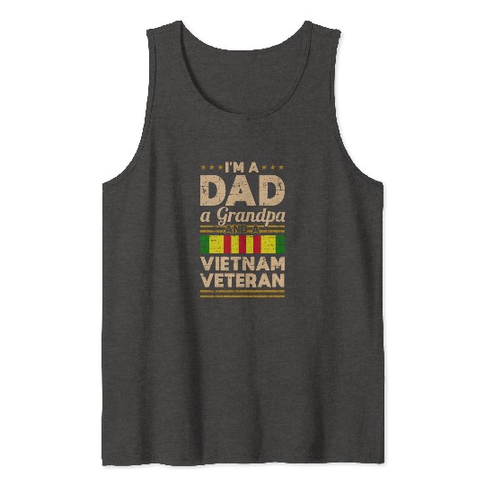 Dad Grandpa Vietnam Veteran Vintage Tank Tops