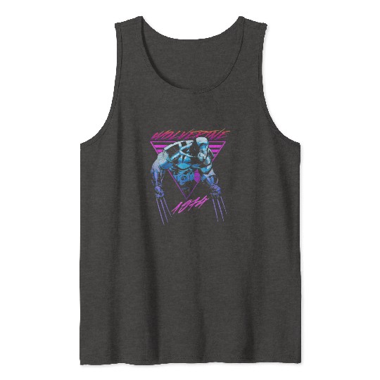 M-a-r-v-e-l W-o-l-verine Neon Retro Logan Graphic Tank Tops