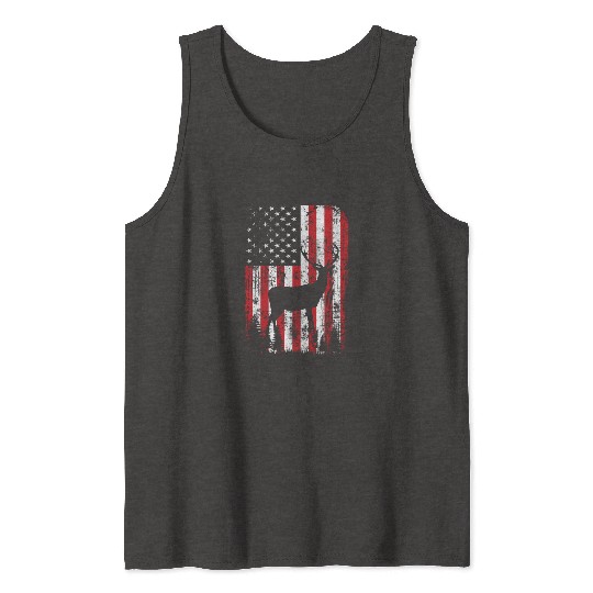 Deer Hunting Camouflage Flag Tank Tops