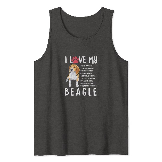 I Love My Beagle Tank Tops
