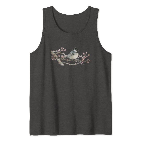 Swamp Tit on A Twig - Garden Birds In Spring Tank Tops