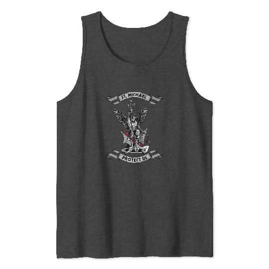Archangel Saint Michael Protect Us Defend Us Tank Tops
