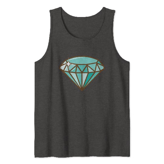 Diamond, Sparkle, , diamond, jewel, green Tank Tops