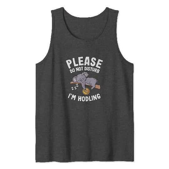 Please Do Not Disturb Funny Bitcoin Koala Hodl BTC Tank Tops
