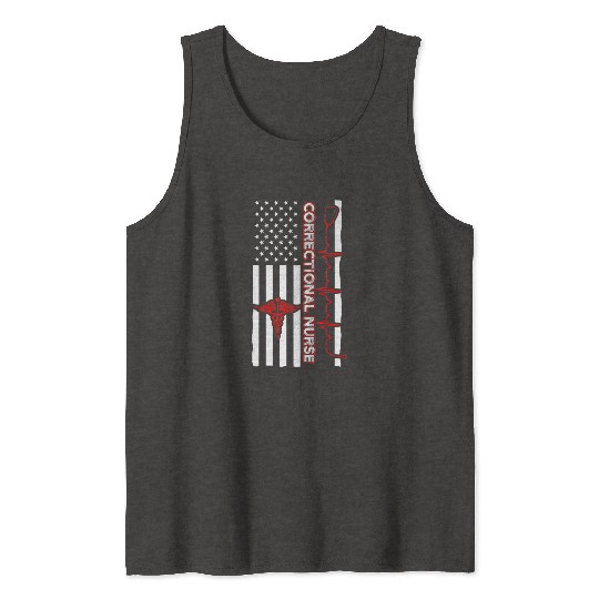 Correctional Nurse USA Flag Nursing RN Tank Tops
