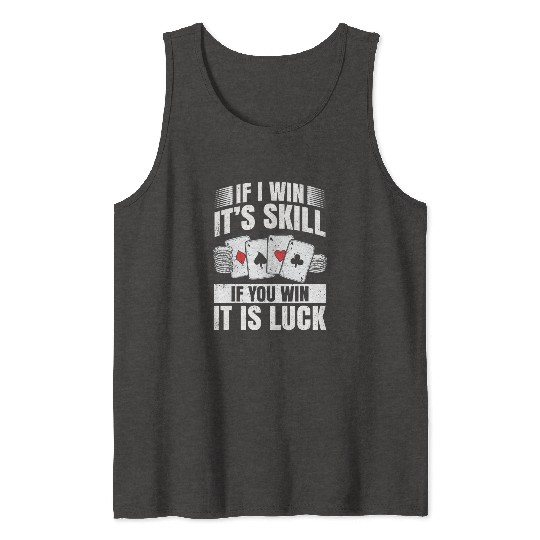 Poker Hands Tank Tops Casino Blackjack Poker Case
