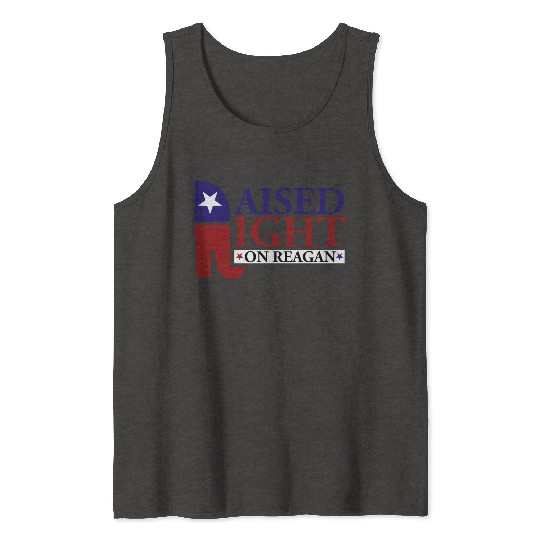 Raised Right On Reagan 80'S Nostalgia Tank Tops