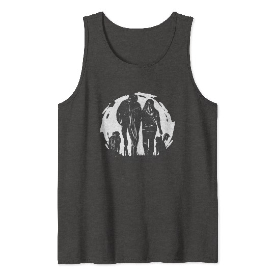 Woman with dogs and horse girl design Tank Tops