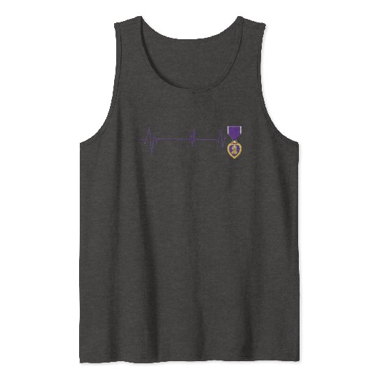 Heart Beats Purple Heart US Military Purple Heart Tank Tops