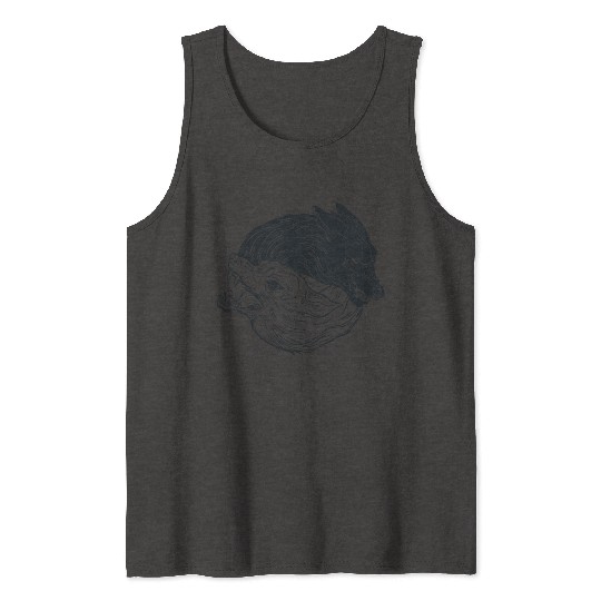 Wolf yin yang meditation philosophy symbol Tank Tops