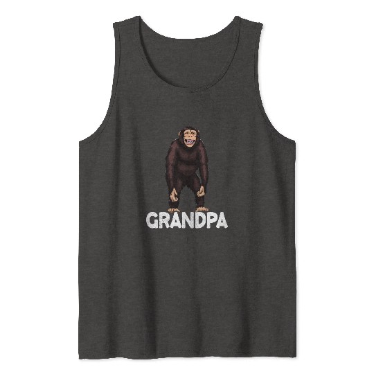 Monkey Grandpa Chimpanzee Tank Tops