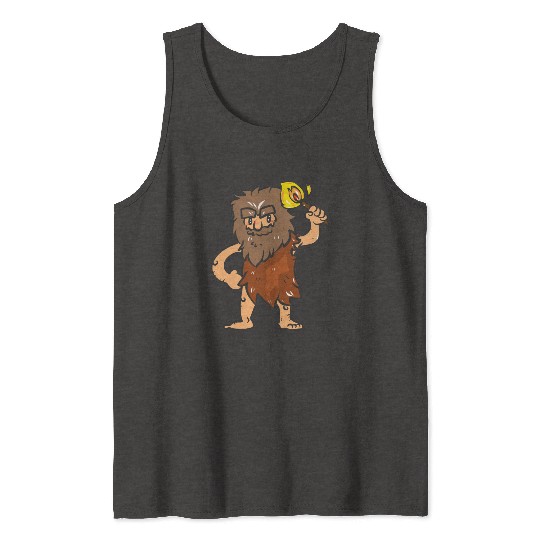 Caveman with Torch Tank Tops