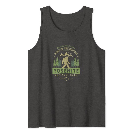 Yosemite National Park California Bigfoot Vintage Tank Tops