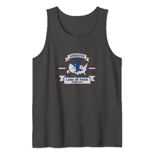 America - Land Of Free Since 1776 Tank Tops