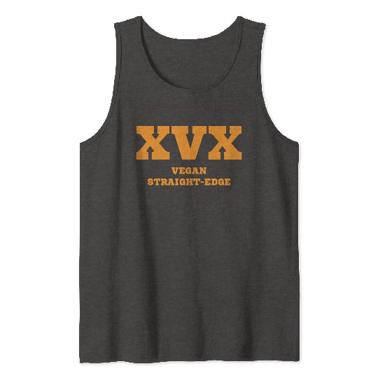 Vegan straight edge gift plants saying Tank Tops