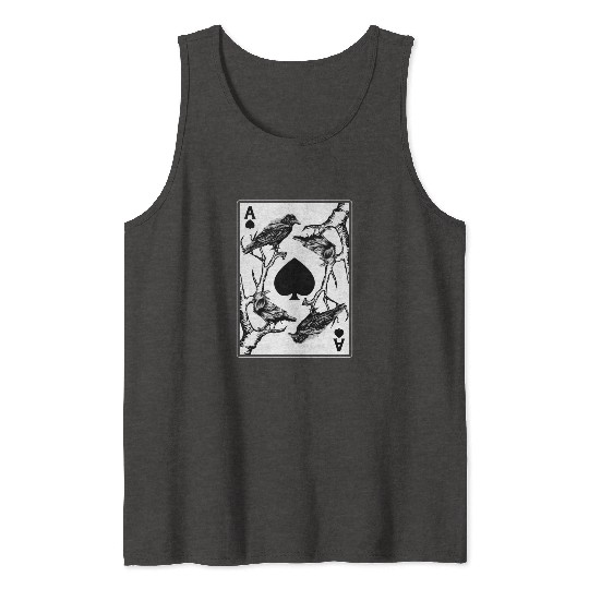 Crow And The Ace Of Spade Occult Death Aesthetic Tank Tops