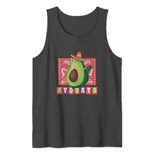 AVOGATO " AVOCADO CAT MEXICAN " Tank Tops