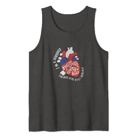Brave With Every Beat CHD Awareness Happy Gift Tank Tops