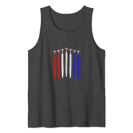 V-22 Osprey Helicopter Red White Blue Contrails Tank Tops