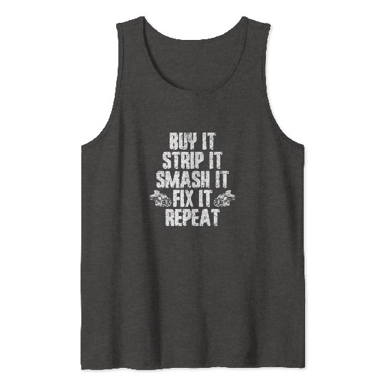 Buy Strip Smash Fix Repeat Demolition Derby Car Tank Tops