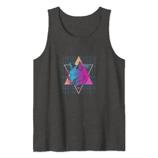 Japan Vaporwave Wolf Tank Tops
