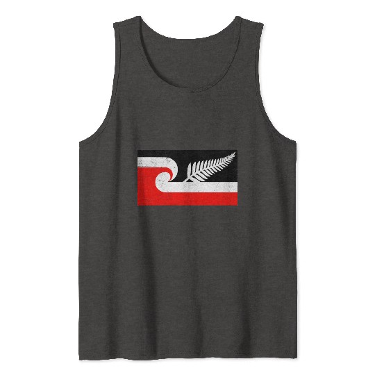 Maori Flag Silver Fern New Zealand Lover Gift Idea Tank Tops