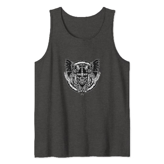 Skull Raven Nordic Axt Odin Thor Norse Viking Tank Tops