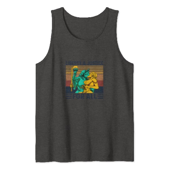 Liberty Justice For All Lesbian Lgbt Pride Tank Tops
