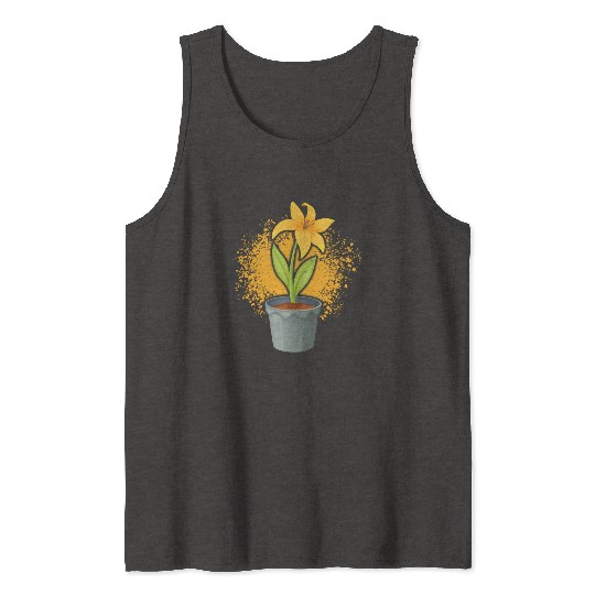 Daffodil Flowerpot Gardener Yellow Flowers Tank Tops