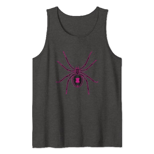 Black Widow Pink Design Tank Tops