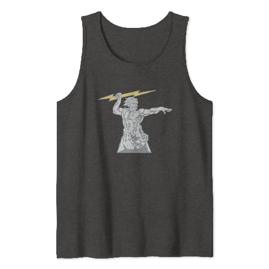 Greek mythology Zeus lightning bolt silhouette Tank Tops