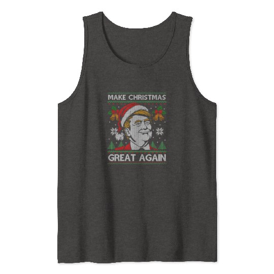 Make Christmas Great Again Funny Trump Ugly Xmas Tank Tops