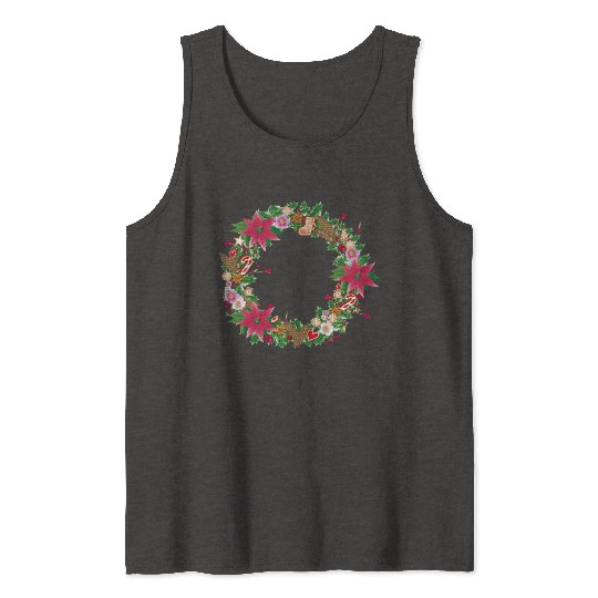 classic Christmas wreath lavishly decorated Tank Tops