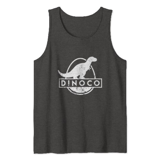 Dinoco White Distressed Tank Tops