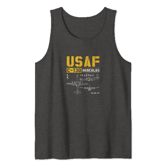 C 130 Hercules US Airborne Fighter Pilot Tank Tops