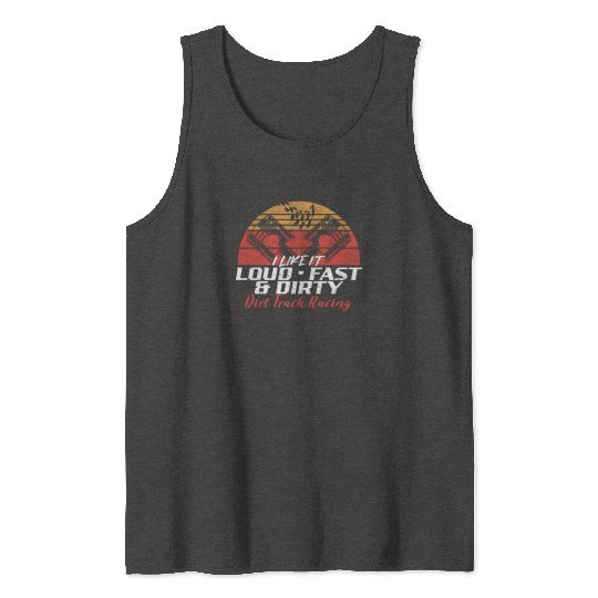 Dirt Track Racing Race Retro Tank Tops