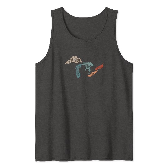 Great lakes USA, Michigan Lake Erie Lake Tank Tops