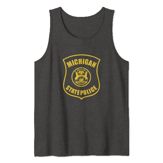 michigan state police logo for black Tank Tops