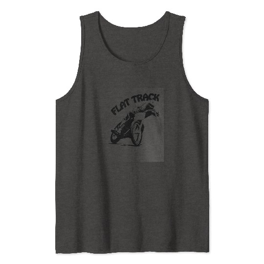 Flat Track Motorcycle Racing Mens Unisex Crew Neck Tank Tops