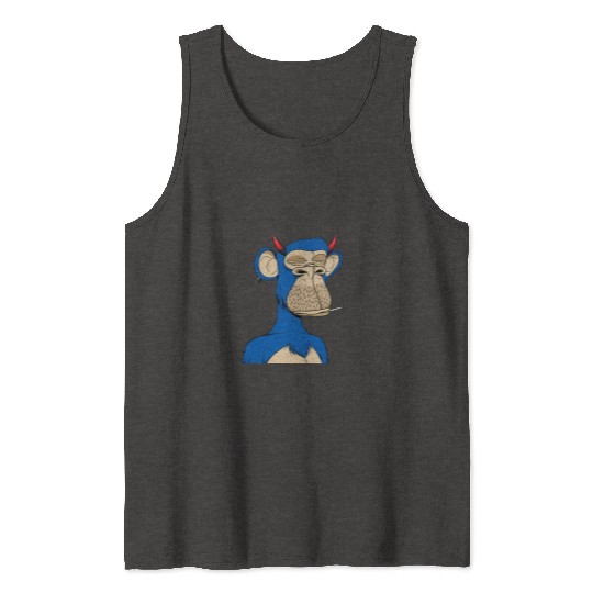 Blue bored monkey Tank Tops