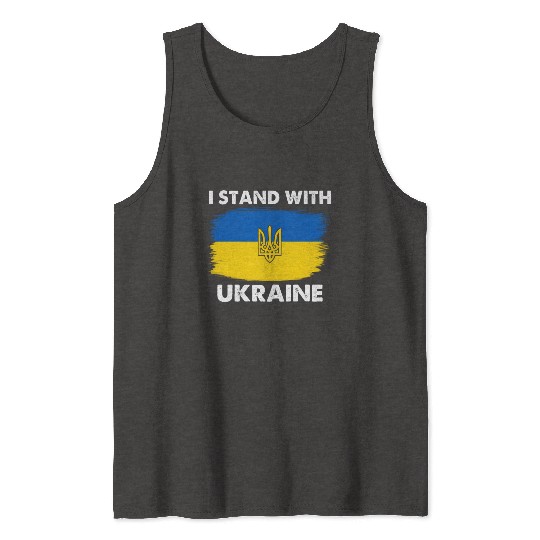 I Stand with Ukraine Ukraine Flag Tank Tops