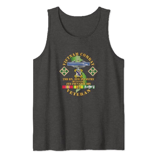 Army Vietnam Combat Infantry Veteran w 2nd Bn 8th Tank Tops