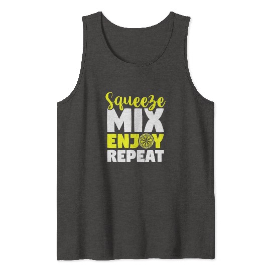 Squeeze Mix Enjoy Repeat Lemon Juice Boss Tank Tops