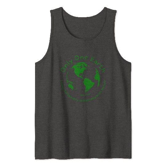 Only One Earth - dark green vintage design Tank Tops