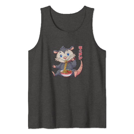 Kawaii Opossum Ramen Noodles Japanese Anime Noodle Tank Tops