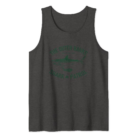 OBX Shark Patrol OBX Vintage Dark Green Tank Tops