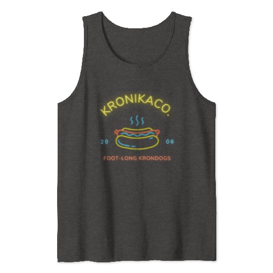 Neon Light Glow Hot Dog Logo Tank Tops