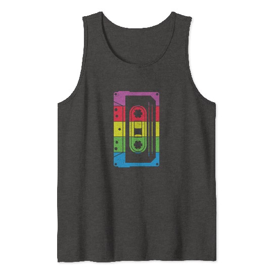 Colorful Retro Cassette Tape Tank Tops